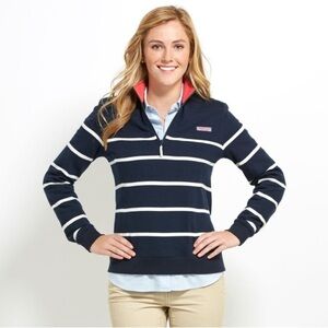 Vineyard Vines Navy and White Striped Sweatshirt